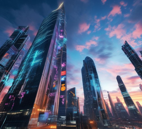 科技动态高楼大厦壁纸